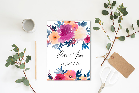 Angela Watercolor Floral Clipart in Illustrations - product preview 6